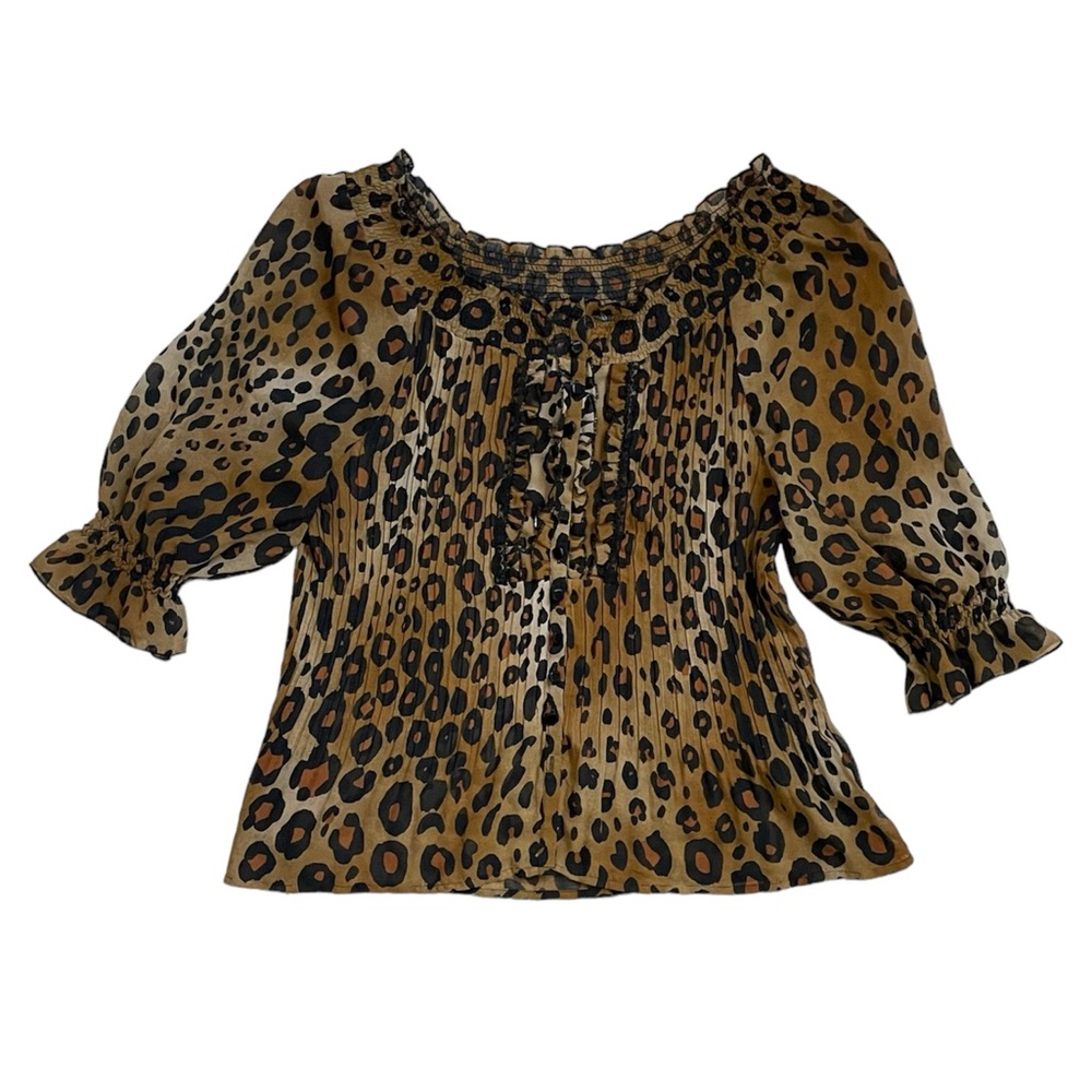 Women’s Y2K animal print sheer top